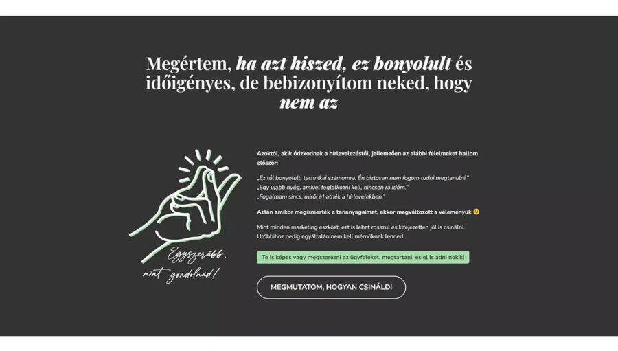 Halász Dóra - MailerLite Akadémia landing oldal
