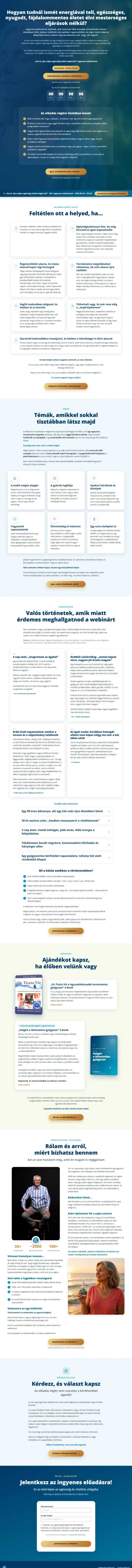 Dr. Oxygen webináriumoldal a stabil oxigénellátás témájában, jelentkezési űrlappal.